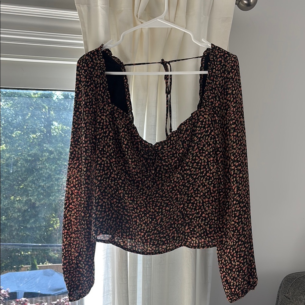 Abercrombie & Fitch Black Floral Blouse